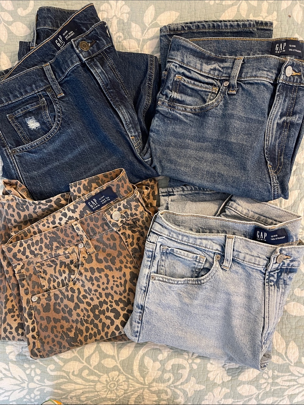 GAP Women's jeans, 4 pair, all size 12/31R